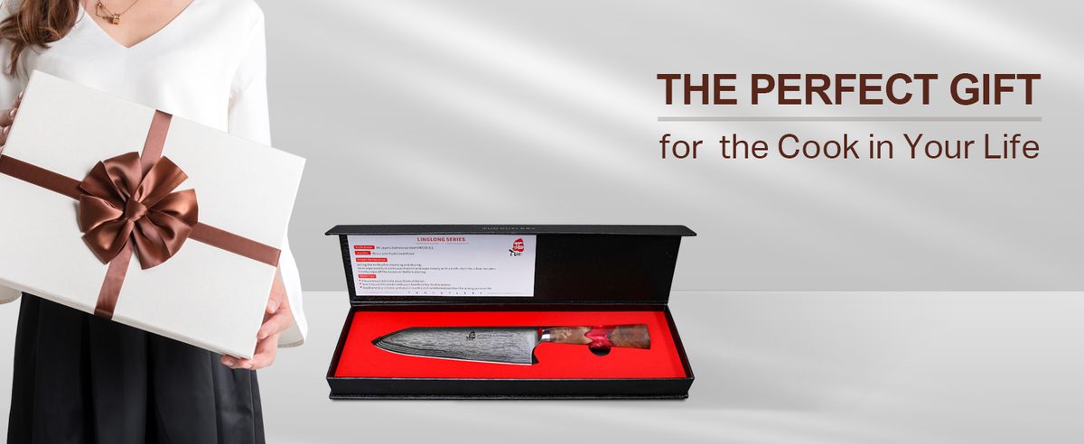 Santoku knife in hand