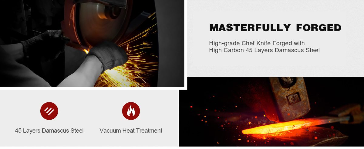 Damascus Santoku knife detail